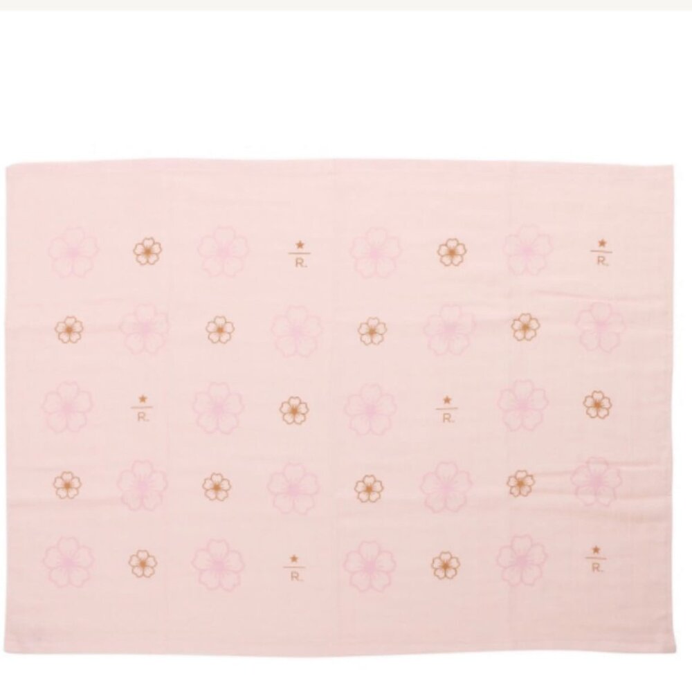 Starbucks Reserve Japan Sakura Cherry Blossom 100% Cotton Blanket Throw NEW